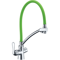 Смеситель для кухни Lemark LM3070C-Green Comfort с подключением к фильтру с питьевой водой хром зеленый