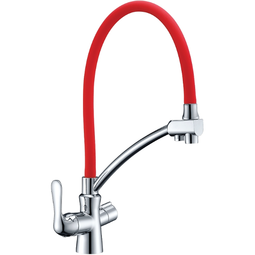 Смеситель для кухни Lemark LM3070C-Red Comfort с подключением к фильтру с питьевой водой хром красный