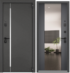 Дверь входная стальная Торэкс S.Omega PRO MP Колоре гриджио SP-18N /ПВХ Оскуро OP-ММ