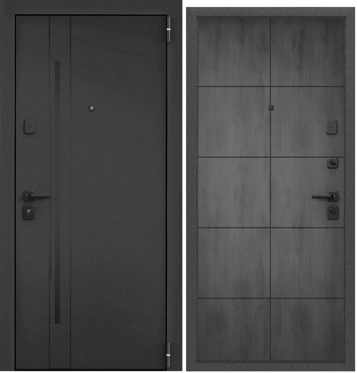 Дверь входная стальная Торэкс Tau LT MP Темно-серый букле графит SP-93B/ПВХ Бетон темный T-35