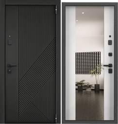 Дверь входная стальная Торэкс Tau LT PP ПВХ Черная шагрень T-DL6/ПВХ Бьянко T-MM