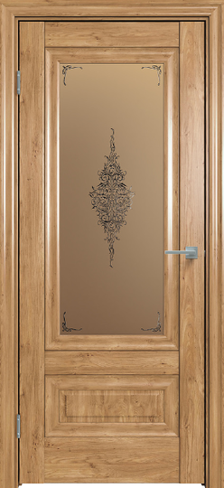 Межкомнатная дверь Triadoors 631 Дуб винчестер светлый стекло Сатин бронза лак прозрачный