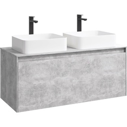 Тумба с двумя раковинами Aqwella Mobi 120 бетон светлый
