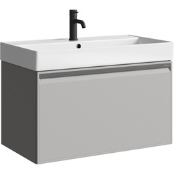 Тумба с раковиной Aqwella Pure 81 серый туман