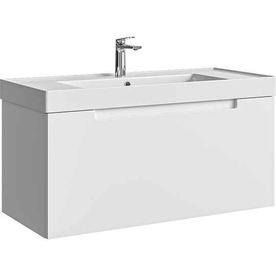 Тумба с раковиной Aqwella Ванкувер 101 белая подвесная