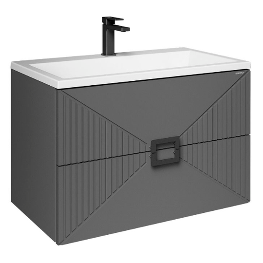 Тумба с раковиной Grossman Луксор 100 графит матовая