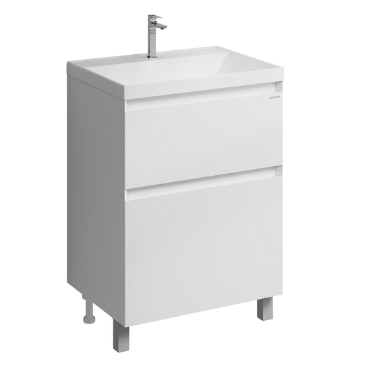 Тумба с раковиной Grossman Меркадо 70 белая матовая напольная