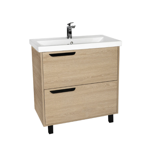 Тумба с раковиной Viant Кельн 80 светлое дерево напольная