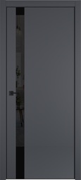 Межкомнатная дверь VFD Urban 1SV Emalex Onyx стекло лакобель черное black gloss кромка алюминиевая черная  4 стороны BE