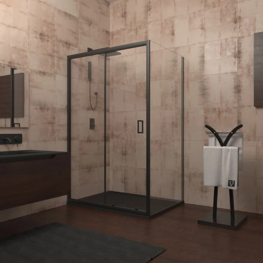Душевой уголок Veconi RV-040B 150x90x185 черный профиль