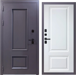 Входная дверь VFD Termo Strong Муар коричневый/Белая шагрень