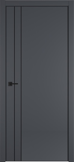 Межкомнатная дверь VFD Urban 2V Emalex Onyx ДГ черный молдинг black mould кромка алюминиевая черная 4 стороны BE