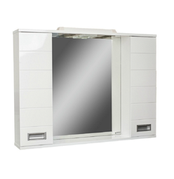 Зеркало-шкаф Домино Cube 100 белый с LED подсветкой