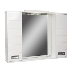 Зеркало-шкаф Домино Cube 90 белый с LED подсветкой