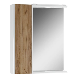 Зеркало-шкаф Домино Uno 60 дуб вотан L/R с LED подсветкой