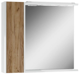 Зеркало-шкаф Домино Uno 80 дуб вотан L/R с LED подсветкой