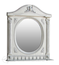 Зеркало Atoll Наполеон 85 белый/серебро