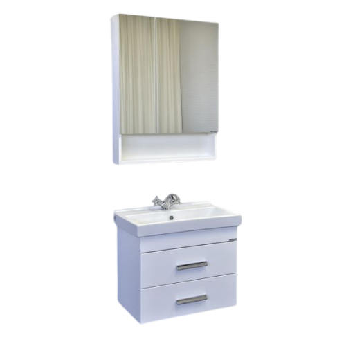 Комплект мебели для ванной Comforty Никосия 60П белый глянец