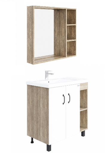 Комплект мебели для ванной Onika Тимбер 80.10 белый мат./дуб сонома